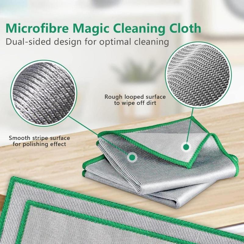 Glass Polishing Cloth Streak Free Miracle Cleaning Cloth Lint Free Microfiber Cleaning Rags for Glasses Kitchen Dish Mirrors Easy Clean, Pack of 6, 12