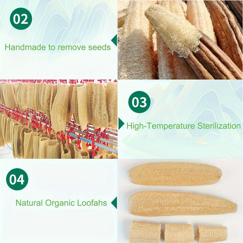 4PCS natural organic luffa net, used for luffa net shower exfoliating, spa bathtub, spa skincare products, back accessories