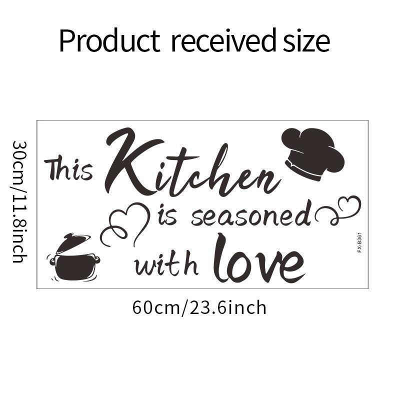 Simple Household Kitchen Wall Sticker, 1 Count Letter Slogan Pattern Decorative Sticker For Home Kitchen