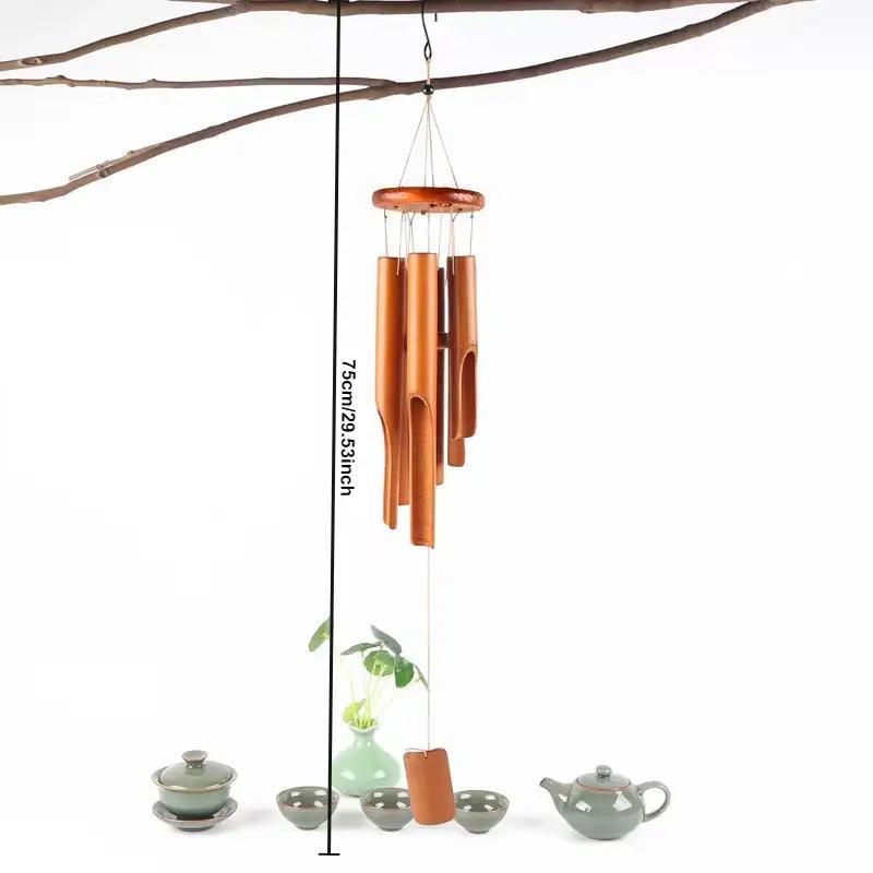 Bamboo Wind Chime, Elegant Outdoor Hanging Wind Chime, Hanging Decor for Home Indoor and Outdoor Garden Yard