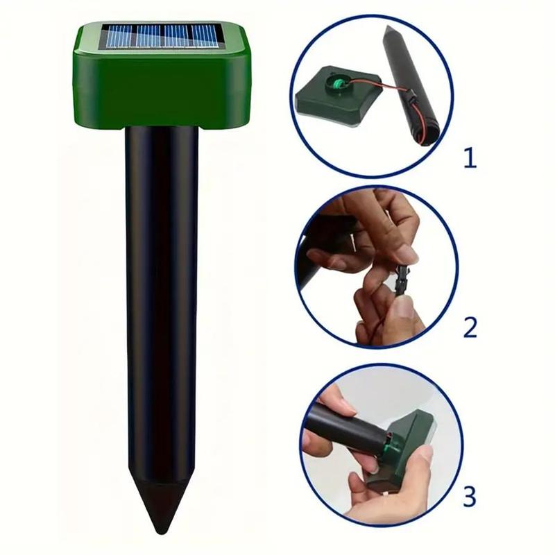 Solar Powered Animal Repeller, 4 Counts Outdoor Cat Repellent Motion Activated with LED Flashing Light, Waterproof Squirrel Raccoon Skunk Fox Deer Repellent Device