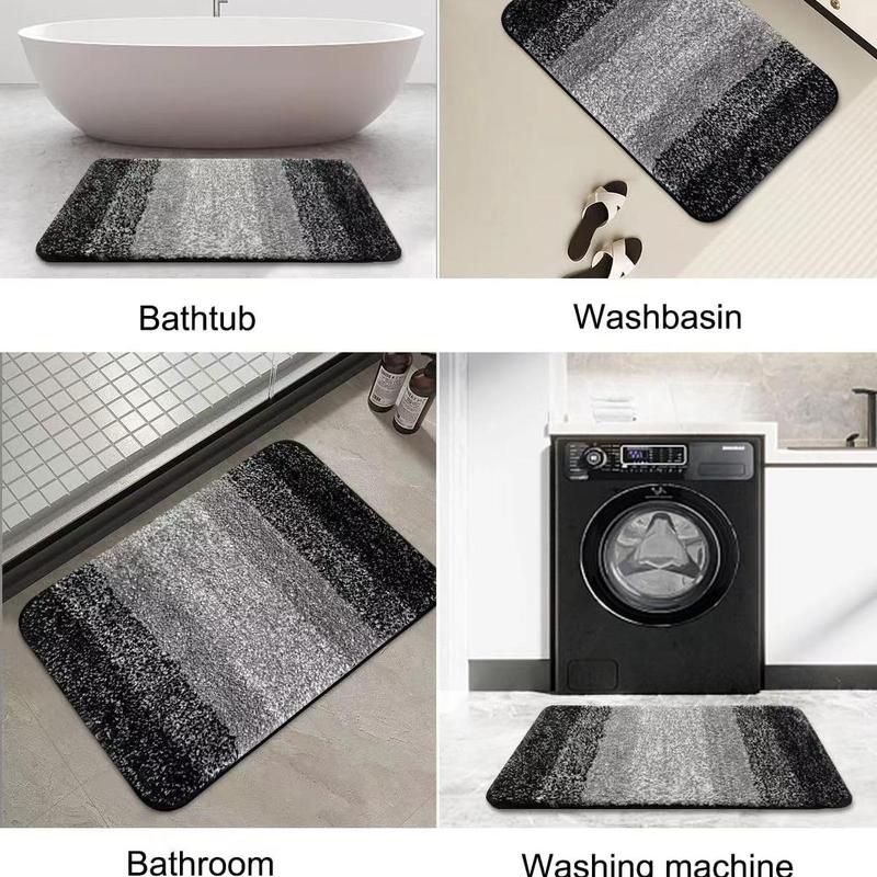 Bath Mat, 1 Count Colorblock Bathroom Mat, Non-slip Soft Absorbent Bath Rug, Machine Washable Bath Mat for Bathroom Floor, Tub and Shower