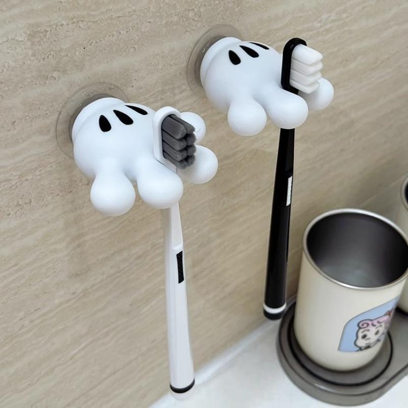 Wall Mounted Towel & Toothbrush Rack, Cute Palm Design Toothbrush Holder, Easy To Install Toothbrush Holder, Space-saving Storage Solution for Bathroom