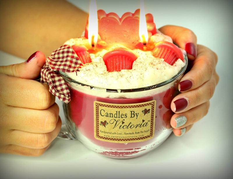 Candles By Victoria Red Velvet Cake Coffee Cup Cutie Candle - Festive Home Decor Ornaments Scent Scented