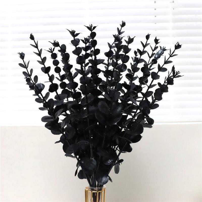 Artificial Plastic Eucalyptus Leaves Bunch Branch For Wedding & Home Decor, 24pcs bunch Fake Eucalyptus Leaves Bunch for Romantic Valentine's Day Bouquet Decor