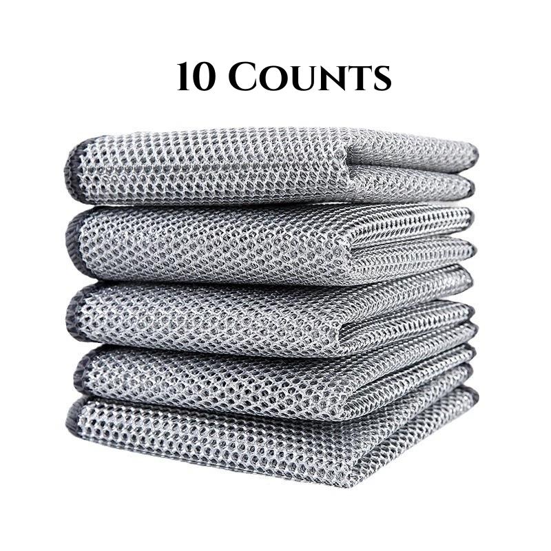 10 Counts Multipurpose Dishwashing Rags for Wet and Dry Use Easy Rinsing，Wire Cleaning Cloth Wire Dish Towels for Kitchen, Sinks, Pots, Pans Non-Scratch Wire Dishcloths for Kitchen Cleaning, Reusable miracle wire cloth  sink durable