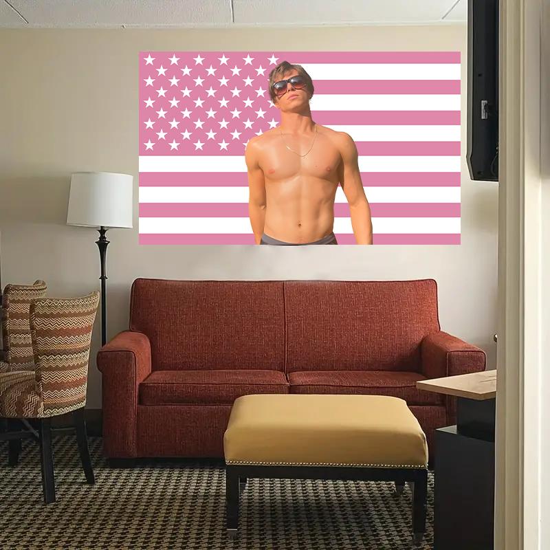 JJ Tapestry JJ Maybank American Flag Poster Wall Hanging Fun 3x5ft Bedroom Backdrop Decor, Home Decor, Indoor and Outdoor Decor