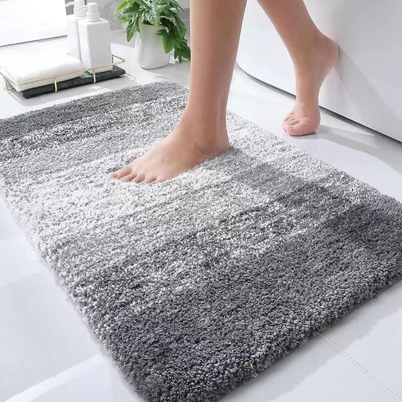 Bath Mat, 1 Count Colorblock Bathroom Mat, Non-slip Soft Absorbent Bath Rug, Machine Washable Bath Mat for Bathroom Floor, Tub and Shower