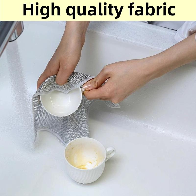 10 Counts Multipurpose Dishwashing Rags for Wet and Dry Use Easy Rinsing，Wire Cleaning Cloth Wire Dish Towels for Kitchen, Sinks, Pots, Pans Non-Scratch Wire Dishcloths for Kitchen Cleaning, Reusable miracle wire cloth  sink durable