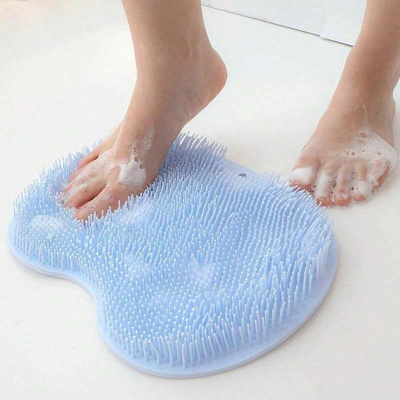 Foot Scrubbing Mat, 2 Counts Multi-functional Bath Brush, Bathroom Supplies for Massager and Anti-slip Suction Cup Foot Mat