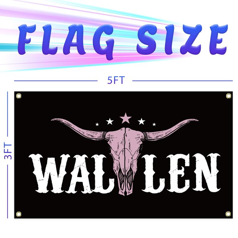 Wallen Flag 3x5FT Western Pink Bull Skull Flag American Flag Funny Man Cave Wall Wallen Flag for Indoor Outdoor Bedroom College Dorm Wall Decor Pink Banner Tapestry Gifts