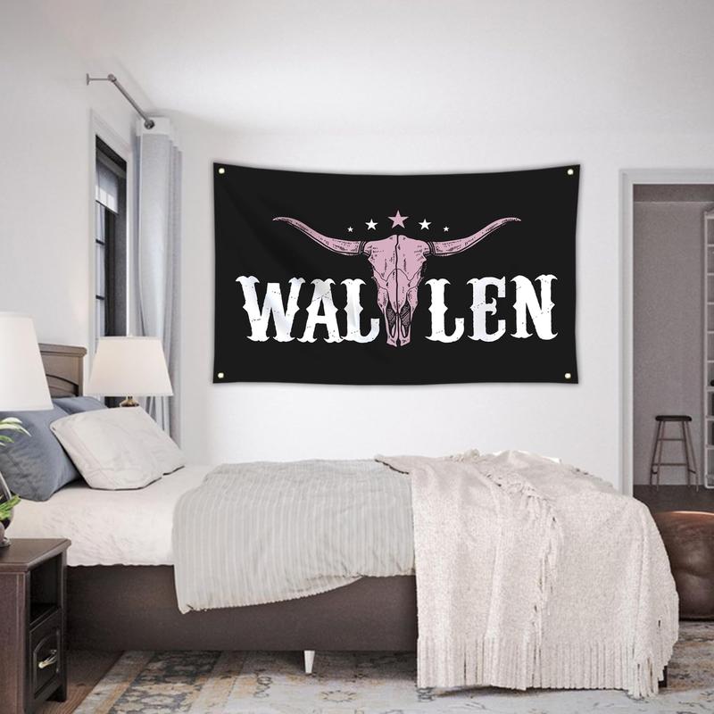 Wallen Flag 3x5FT Western Pink Bull Skull Flag American Flag Funny Man Cave Wall Wallen Flag for Indoor Outdoor Bedroom College Dorm Wall Decor Pink Banner Tapestry Gifts