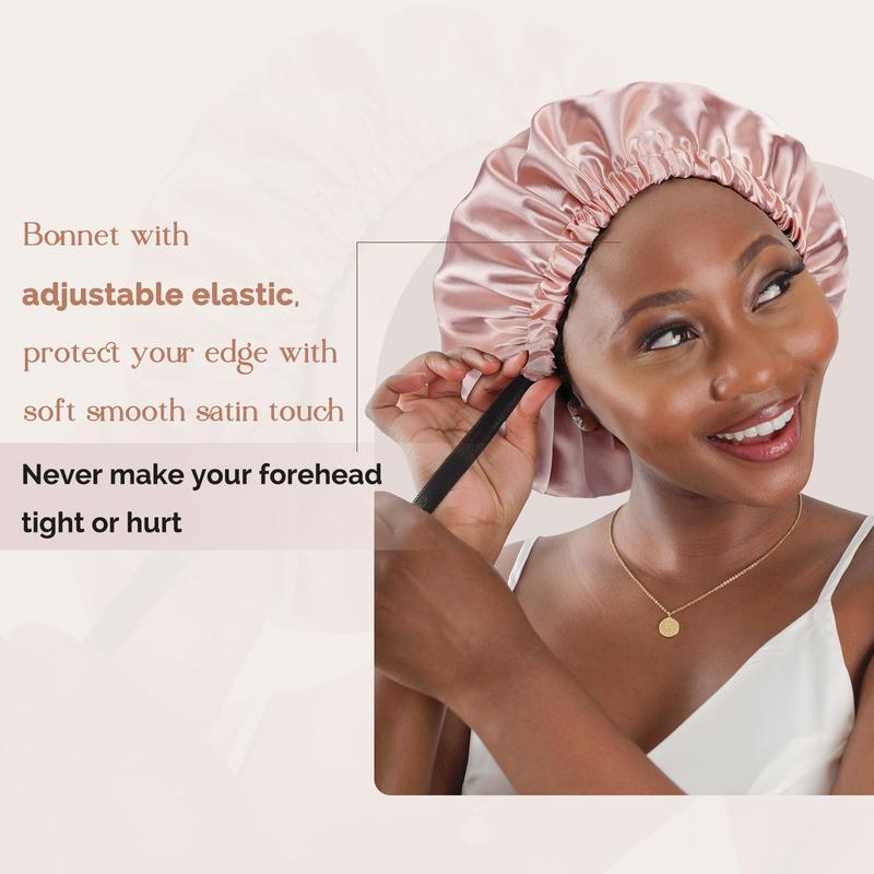 YANIBEST Satin Bonnet Hair Scrunchies Set For Hair Care