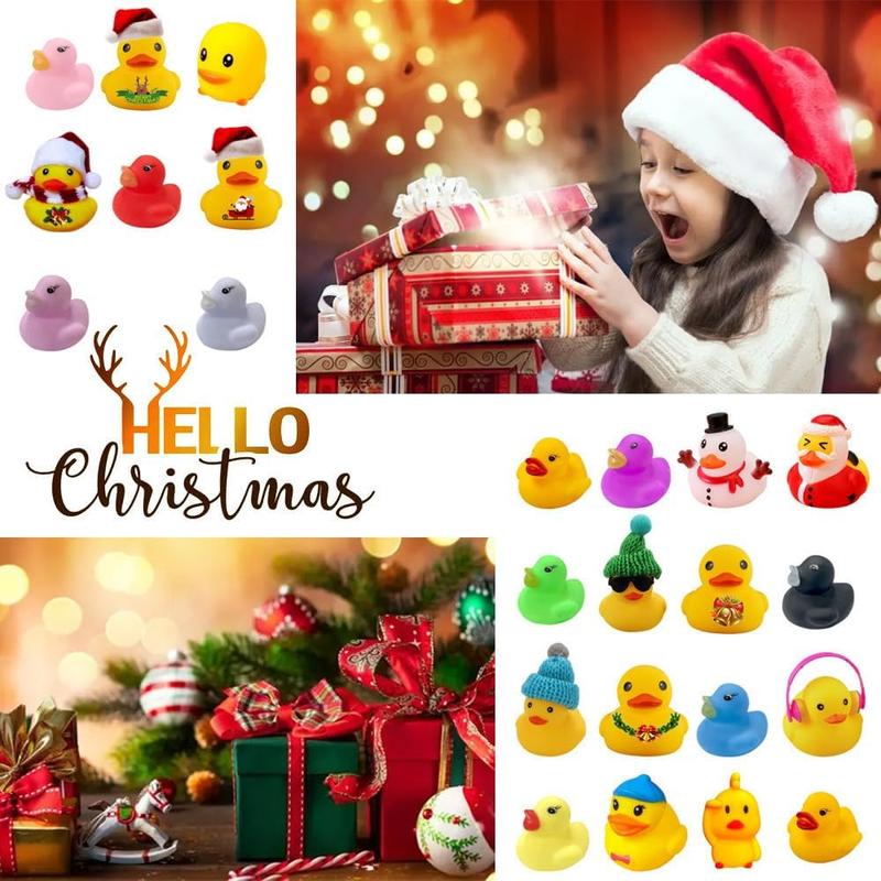 Christmas Blind Box, 1 Box of 24 Random Mini Duck Design Blind Box, Advent Calendar Gifts, Party Gift Set for Friends, Party Favors for Christmas, Party Supplies