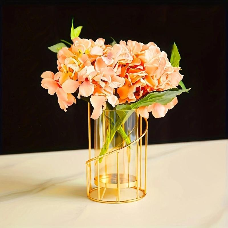 Elegant Geometric Design Hollow Flower Vase, 1 Count Trendy Simple Desktop Flower Vase, Spring Decor 2024 Fashionable Vase for Daily Decoration