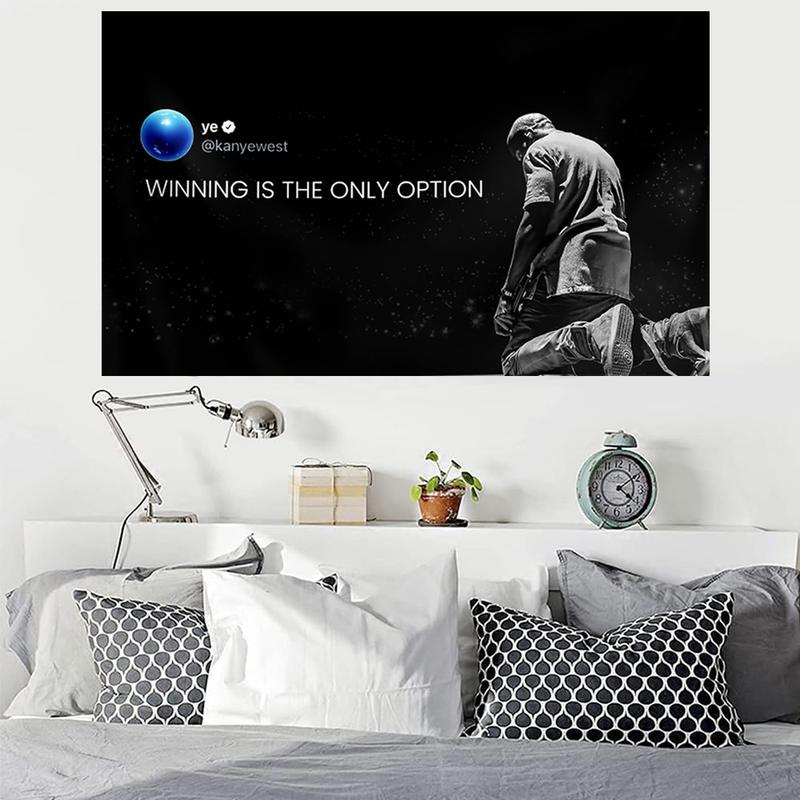 WINNING IS THE ONLY OPTION Flag 3x5ft Banner Polyester with Brass Durable Art Mural Blanket Album Cover Poster for Bedroom Living Room Dormitory Wall Decor