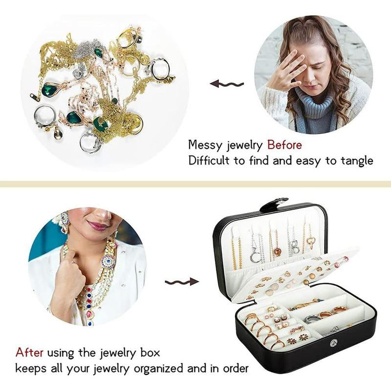 Letter Pattern Jewelry Storage Box, 1 Count Portable Jewelry Organizer, Jewelry Display Travel Storage Case, Home Organizer for Earring Ring