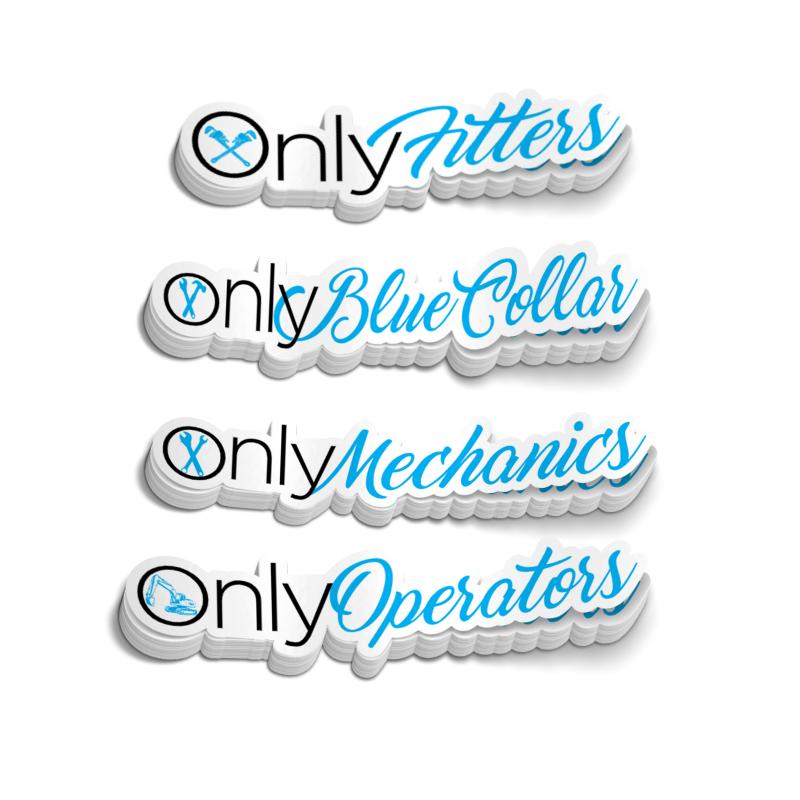 Only Blue Collar Stickers - Hard Hat Stickers, Funny Sarcastic Stickers, Cooler, Toolbox, Meme Stickers, Laptop, Blue Collar, Decal work sticker, Matte Vinyl