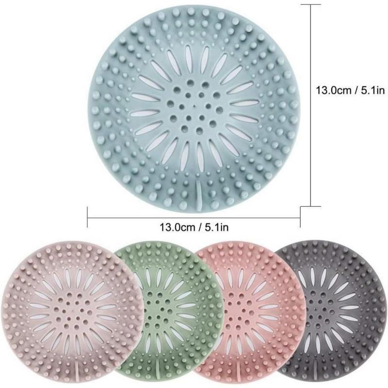 Hair Catcher Shower Drain Covers Protector Silicone Bathtub Hair Stopper Easy to Install and Clean Suit for Bathroom Tub Shower and Sink, 5 Pack(Creative Life Pavilion)