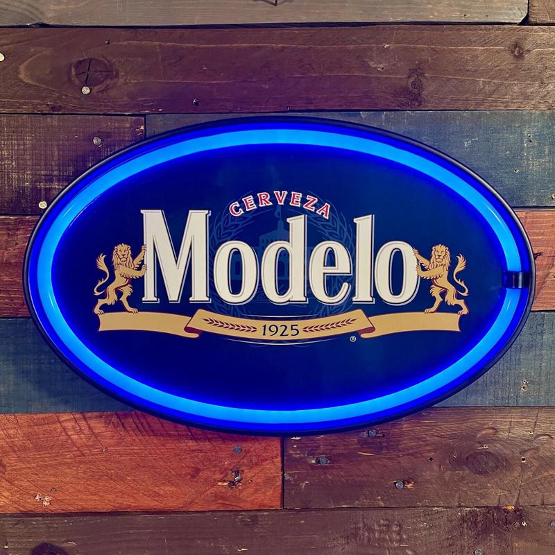 Modelo Cerveza Oval Shaped Light Rope Sign Wall Decor For Home Garage Game Room Man Cave