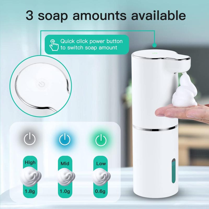 USB Hand Soap Dispenser, 1 Count Automatic Foaming Soap Dispenser, Adjustable Soap Handwasher for Bathroom Washroom, Stocking Fillers Gift