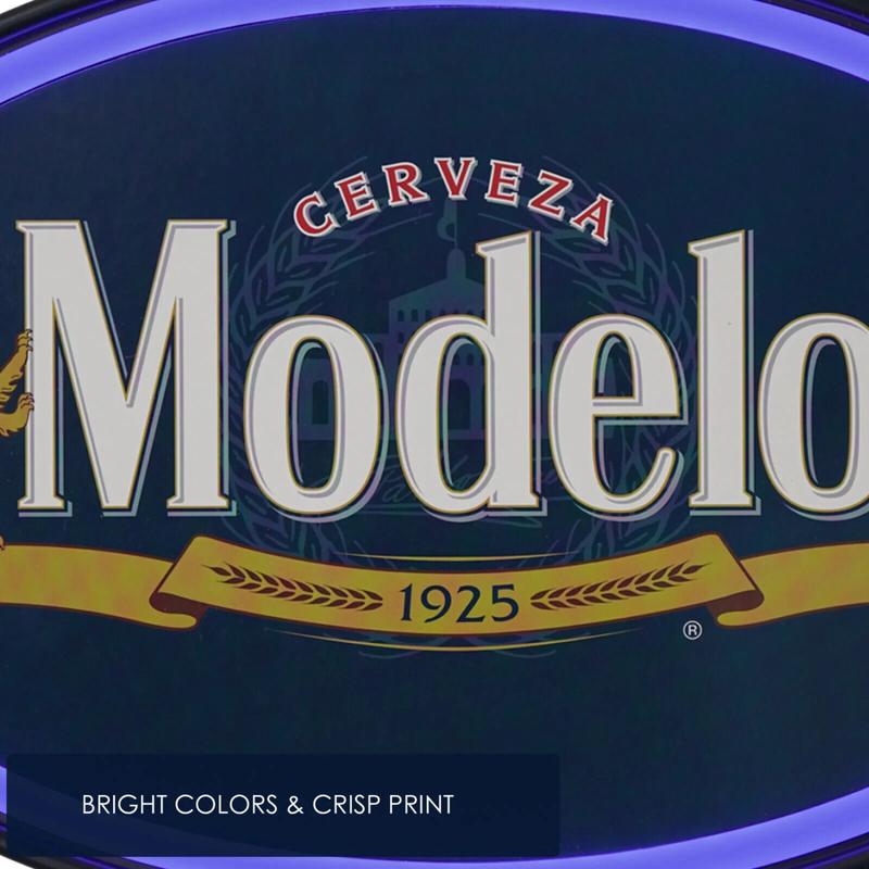 Modelo Cerveza Oval Shaped Light Rope Sign Wall Decor For Home Garage Game Room Man Cave