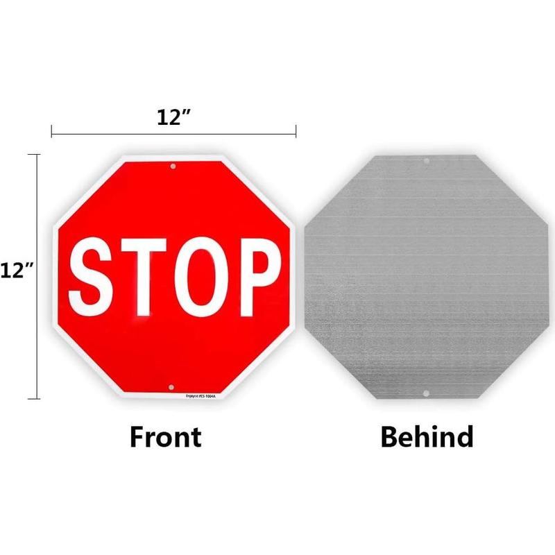 Stop Sign Street Slow Warning Reflective Signs 12