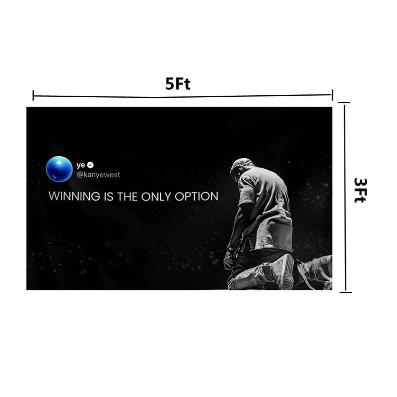 WINNING IS THE ONLY OPTION Flag 3x5ft Banner Polyester with Brass Durable Art Mural Blanket Album Cover Poster for Bedroom Living Room Dormitory Wall Decor