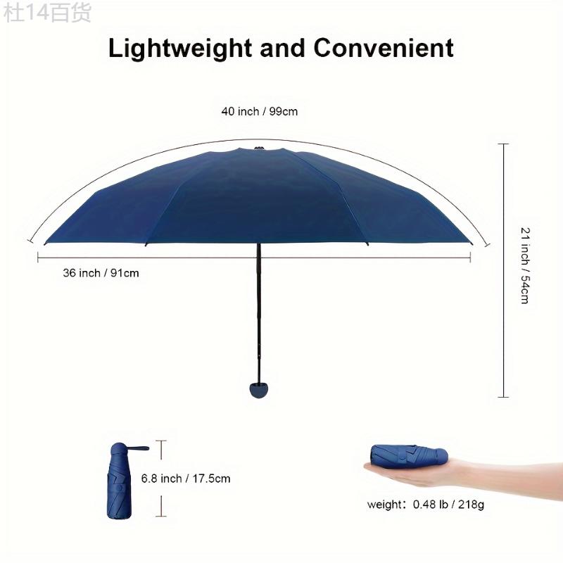 Compact Chic Folding Umbrella - Windproof, Water-Resistant, and Lightweight Manual Umbrella with Ergonomic Handle for Easy Carrying - Perfect for Rainy Days, Outdoor Activities, and Travel