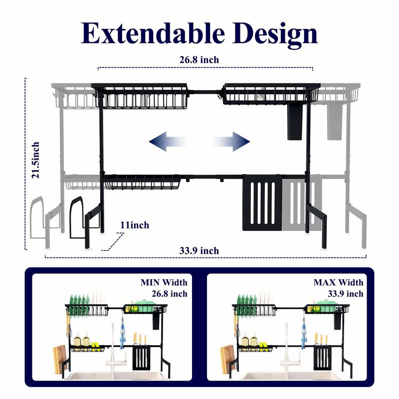 Over The Sink Dish Drying Rack - 26.8