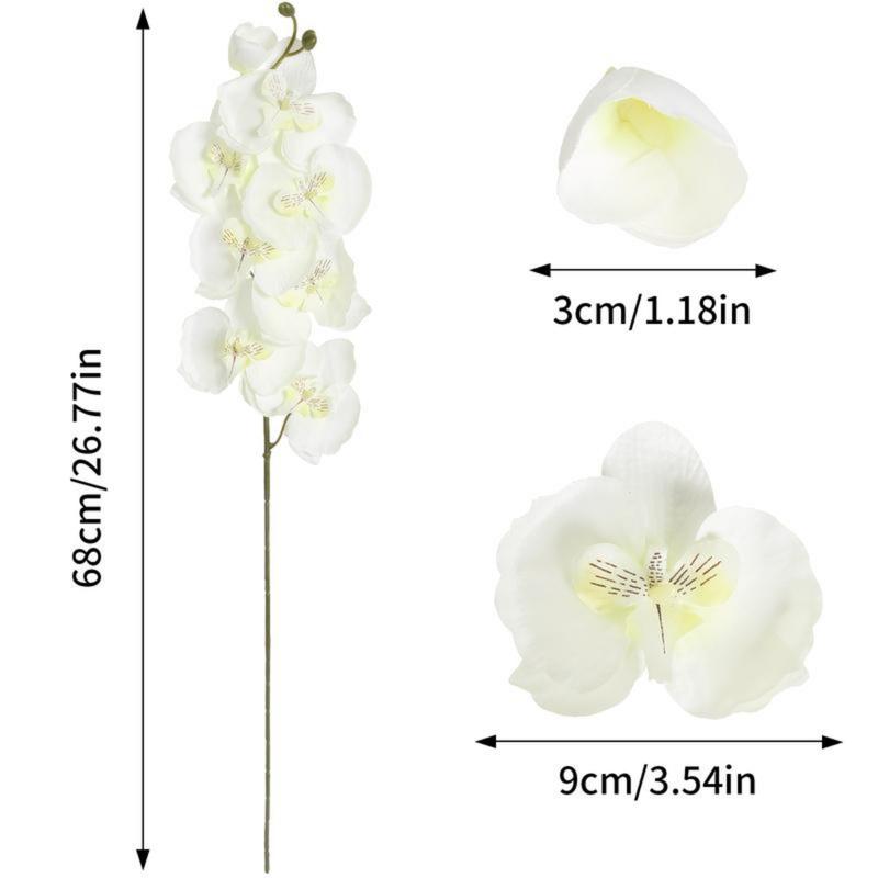 6pack White Orchid Artificial Flowers, Fake Orchid 26.7Inch Artificial Phalaenopsis Flowers For Wedding Party Home orchid flowers flower decorations