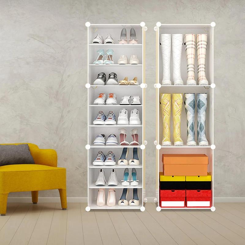 Home Essentials 12 Tier 96 Pair Shoe Tower Rack Sneaker Rack Dustproof Shoe Box Cube Closet Organiser Transparent Door Opening Free Combination Shoe Rack Space Saving Used For Entryway, Bedroom, Home, Dormitory, Ramadan Decoration