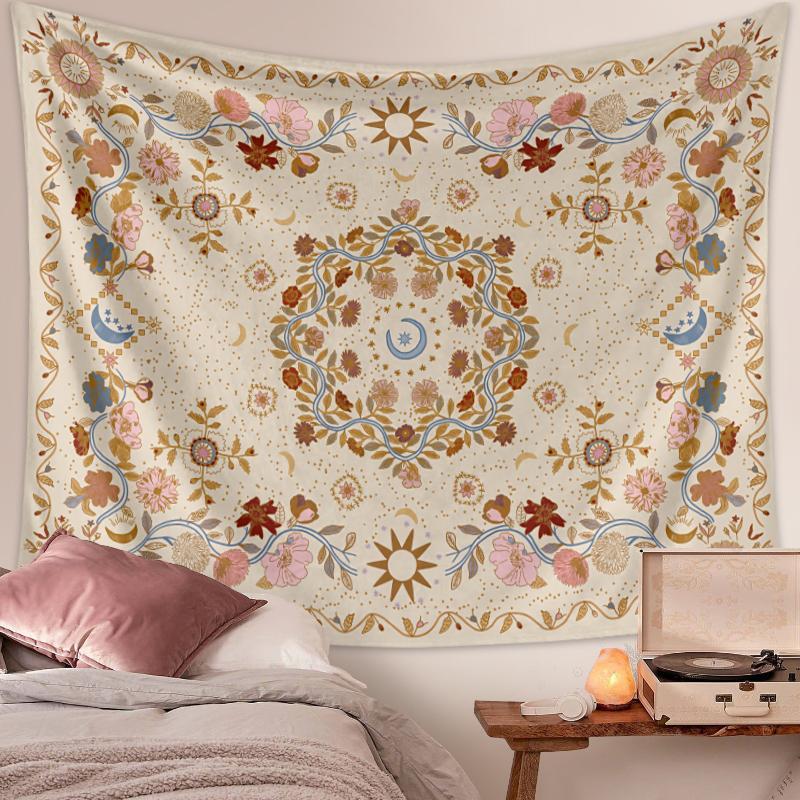 Vine Print Tapestry, 1 Count Boho Style Wall Hanging Tapestry for Home Decor, Wall Art Decor for Home Bedroom Living Room, Cool Bedroom Accessories