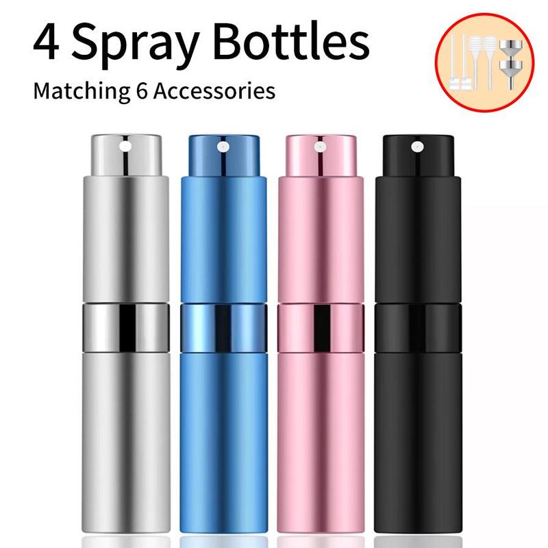 Travel Perfume Atomizer Bottle, 10pcs set Spray Bottles & Funnel & Dispenser & Spring Straws, Empty Cologne Bottle, Refillable Perfume Bottle for Travel, Outing, Daily Use