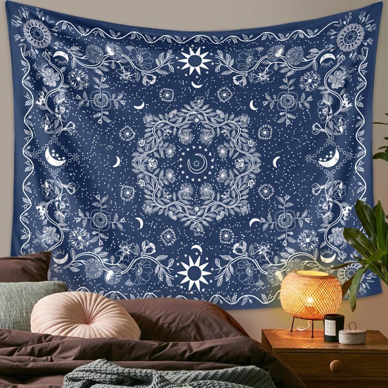 Vine Print Tapestry, 1 Count Boho Style Wall Hanging Tapestry for Home Decor, Wall Art Decor for Home Bedroom Living Room, Cool Bedroom Accessories