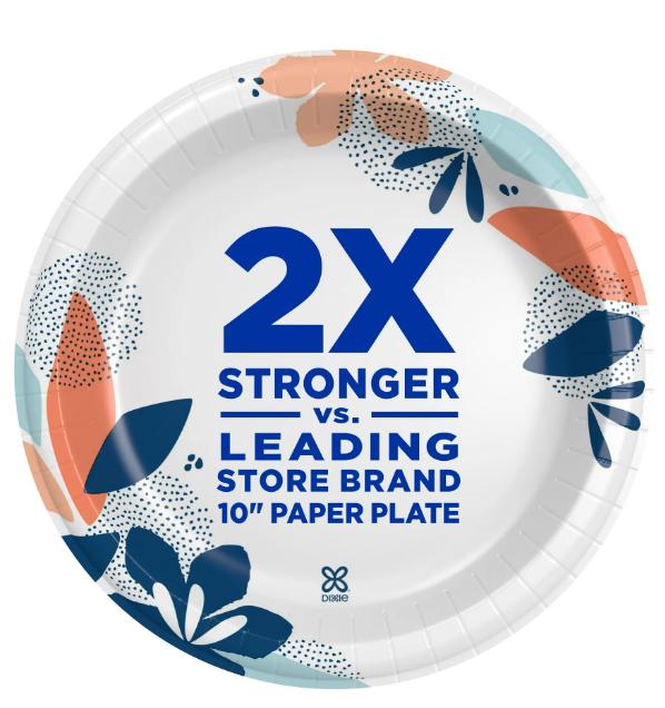 Dixie Disposable Paper Plates, 10