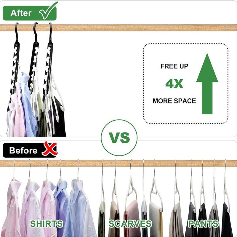 Rotatable Clothes Hanger Summer Sets, 12pcs set Foldable Clothes Hanger With Hook, Space Saving Clothes Hanger For Dormitory, Home Organizer, Summer for Gift