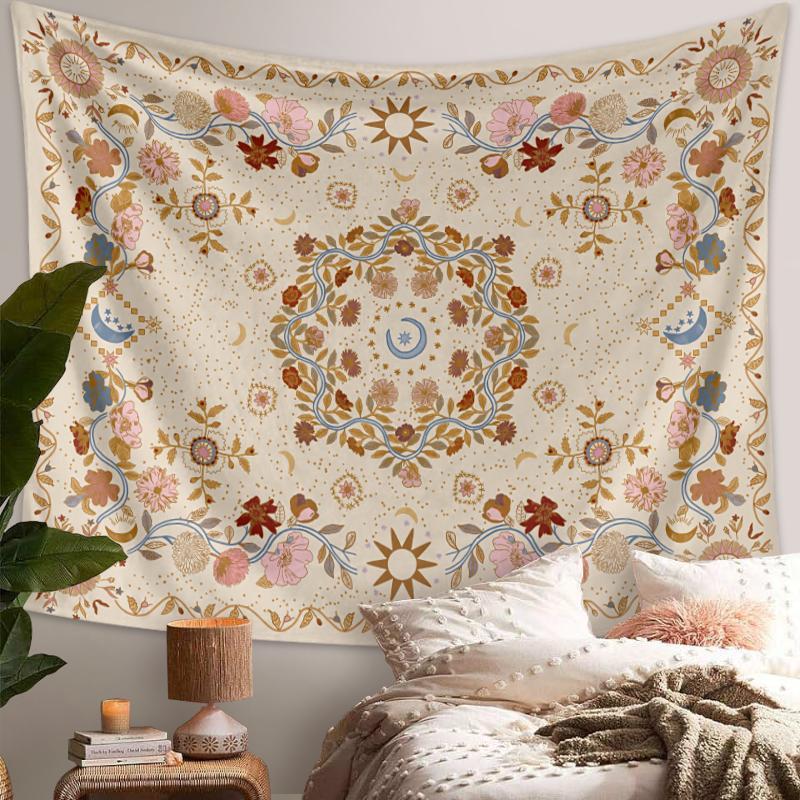 Vine Print Tapestry, 1 Count Boho Style Wall Hanging Tapestry for Home Decor, Wall Art Decor for Home Bedroom Living Room, Cool Bedroom Accessories