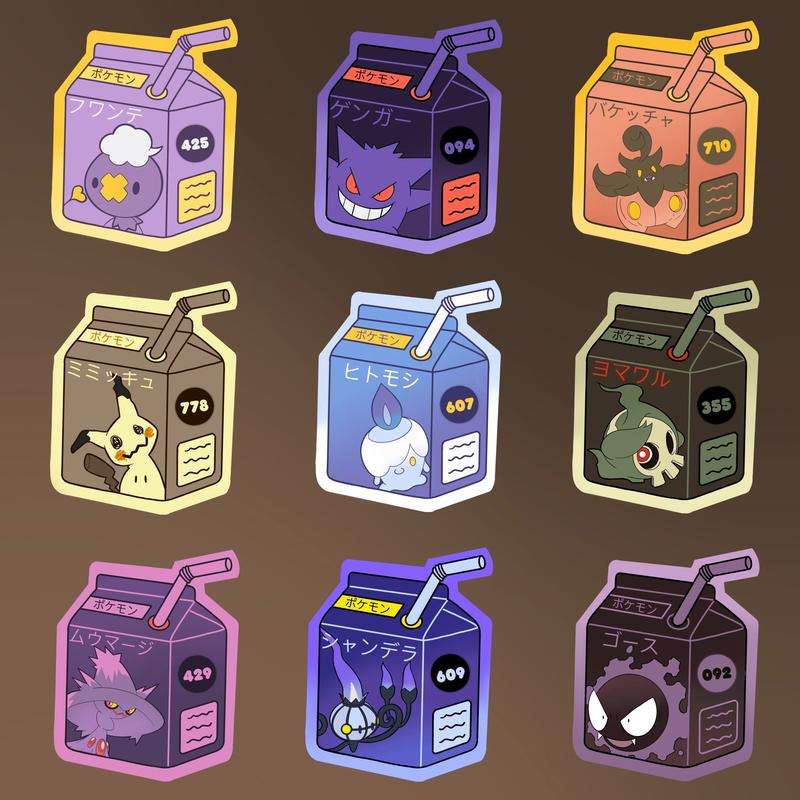 Ghost Type Juice Boxes Decorative Sticker Set