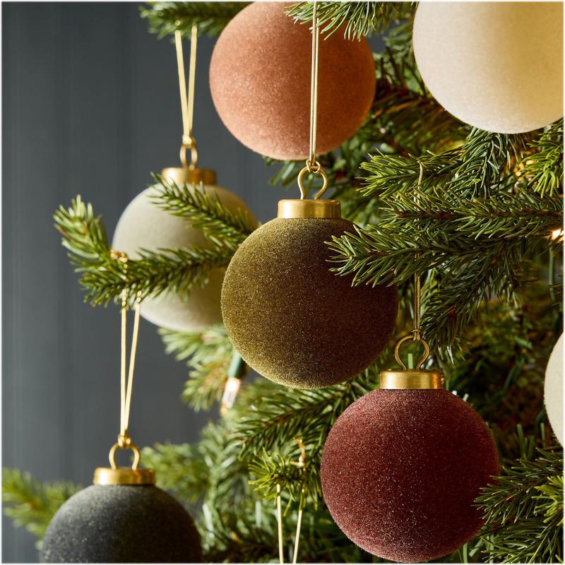 Christmas Velvet Ball Ornaments Set, 9Pcs Christmas Tree Plush Ball Pendants Festival Supplies