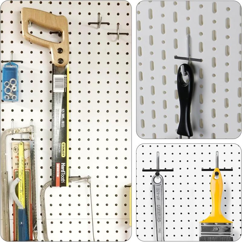 Black Peg Locks Plastic Pegboard Hook Locks Pegboard Display Hook Organizer Fixer Peg Board Hook Clip Retainers Pegboard Hook Organizer for Standard 1 4