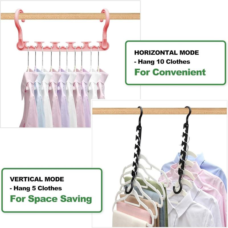 Rotatable Clothes Hanger Summer Sets, 12pcs set Foldable Clothes Hanger With Hook, Space Saving Clothes Hanger For Dormitory, Home Organizer, Summer for Gift