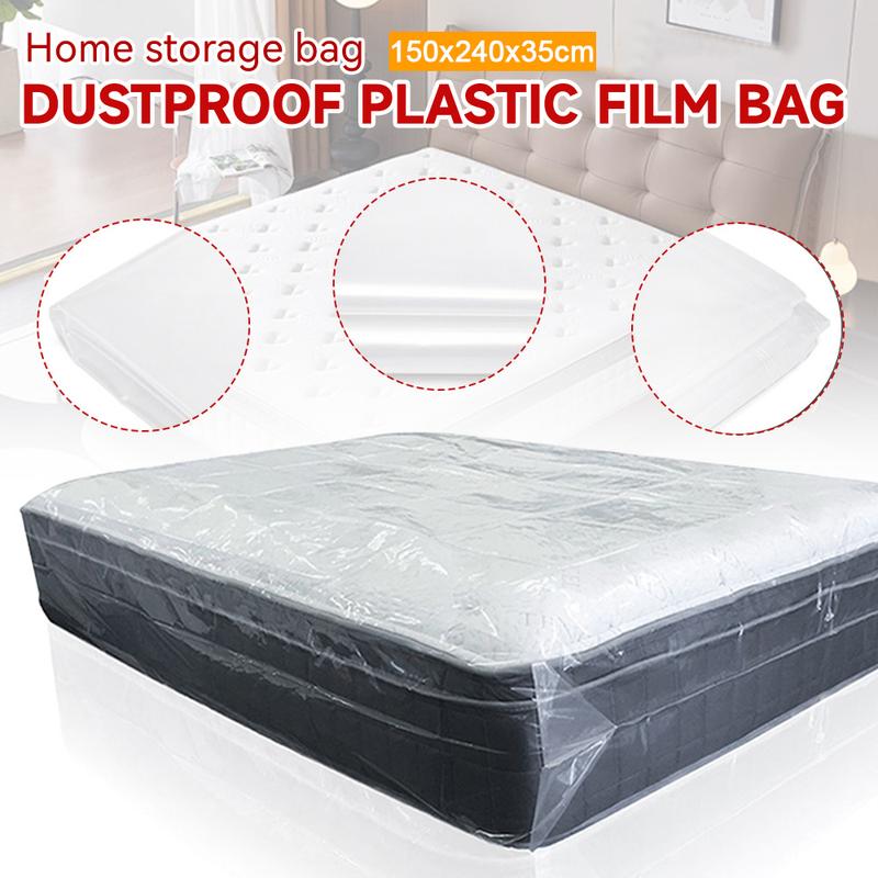 Plastic Mattress Bag for Moving Storage, Waterproof Mattress Protector Cover, Heavy-duty Mattress Moving Supplies (1.5 mil, Queen) Organiser