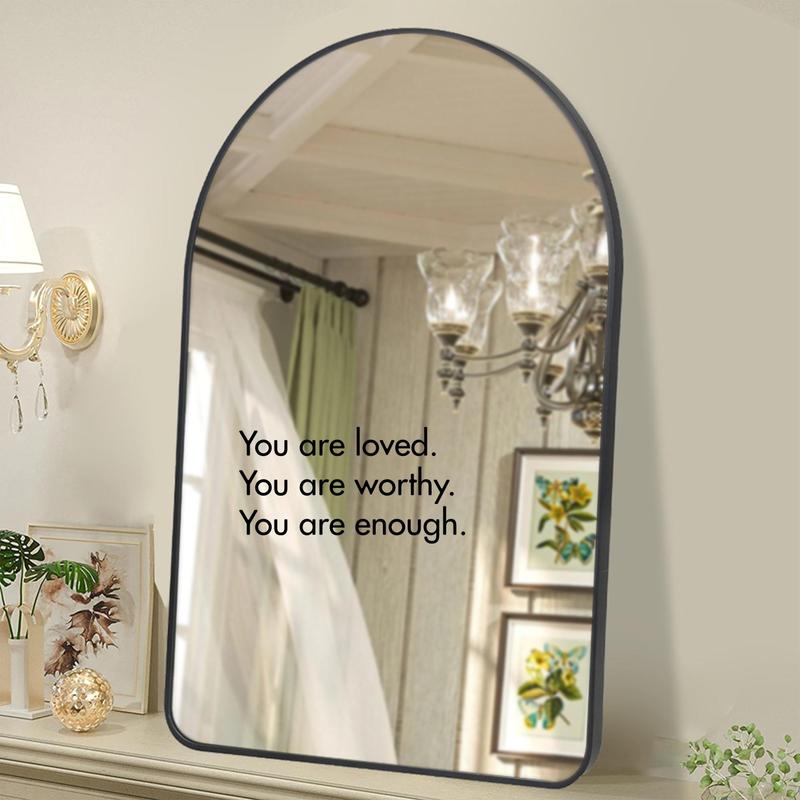 Creative Motivating Slogan Pattern Wall Sticker, Self-adhesive Wall Sticker, Mirror Decal Sticker for Dressers for Bedroom, Removable Wall Decorative Sticker