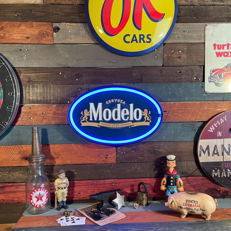 Modelo Cerveza Oval Shaped Light Rope Sign Wall Decor For Home Garage Game Room Man Cave