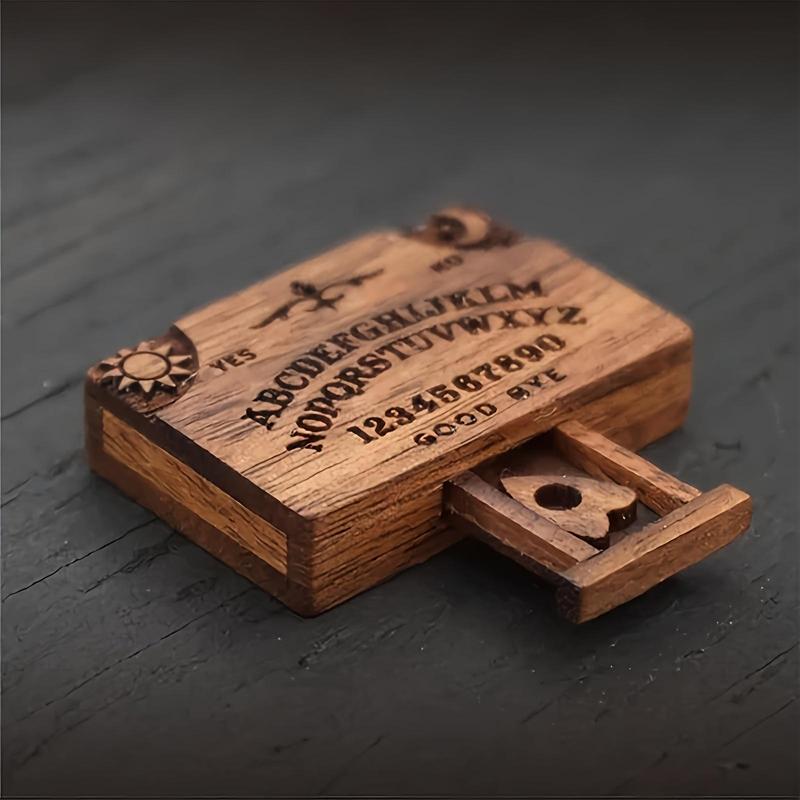 Wooden Spirit Drawer with Divination Alphabet, 1 Count Miniature Spirit Drawer, Home Decor, Stress-relief Ornament, Gift for Family