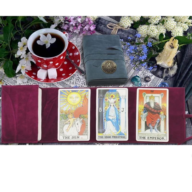 3Pcs Velvet Tarot Bags Set - Tarot Cards Holder Bag,Tarot Card Pouches,Tarot Carrying Bag for Tarot Cards and Oracle Decks - Purple&Dark Blue