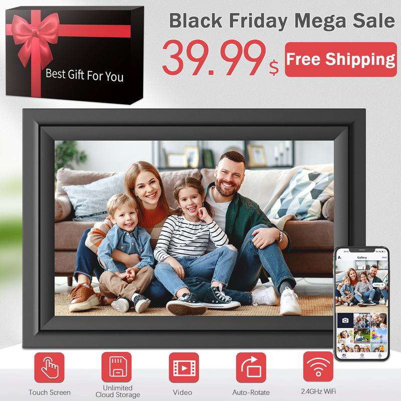 Christmas Newyear Gift Ideas SAMMIX Digital Picture Frame, 10.1 Inch WiFi Digital Photo Frame, IPS HD Touch Screen Electronic Picture Frame, 16GB Storage, Slideshow, Easy to Share Photos and Video via Uhale APP, Gifts for Mom