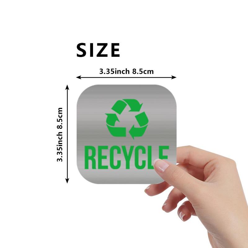 Recycle & Trash Magnet, 2 Counts set Modern Refrigerator Magnet, Indoor Trash & Recycle Magnet Combo for Garbage Can Logo Symbol