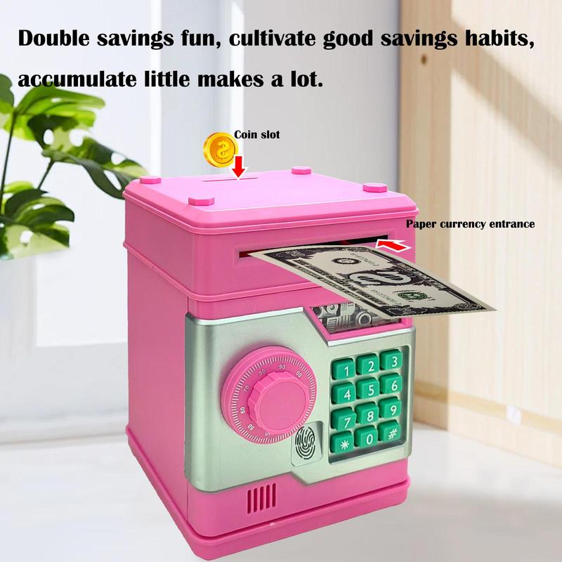 Creative Fingerprint & Password Piggy Bank, 1 Count Battery Powered Money Saving Box, Money Saving Jar for Home Desktop Decor, Gift for Kids(without Battery)